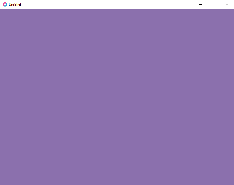 Game window filled in with a light purple.