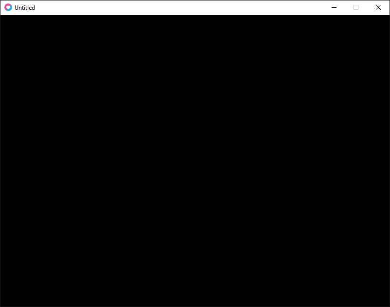 Love2D game window showing an entirely black screen.